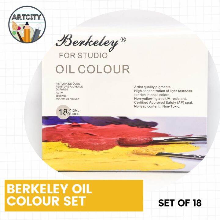 Berkeley Oil Paint Colour Set of 6, 12, 18 [ArtCity] Lazada PH