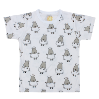 baa baa sheepz เสื้อเด็ก แขนสั้น ผ้าใย่ไผ่Plus นุ่มสบายที่สุด ลาย Big Sheepz สีขาว ไซส์ เด็ก 5-6ขวบ