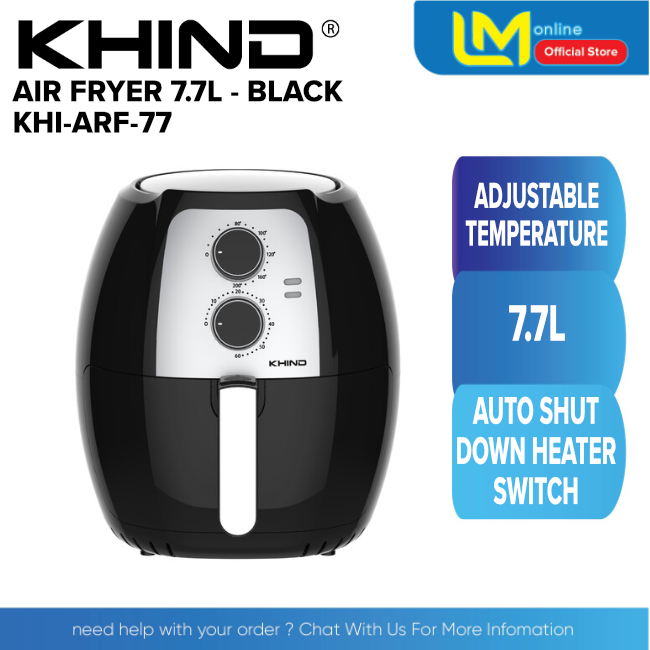 [CLEARANCE STOCK] KHIND AIR FRYER 7.7L BLACK COLOUR ARF77 Lazada