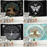 【YF】 Mysterious Life Tree Tapestry Psychedelic Wishing Beach Blanket Dorm Room Hippie Mandalas Wall Fabric Home Nordic Decor