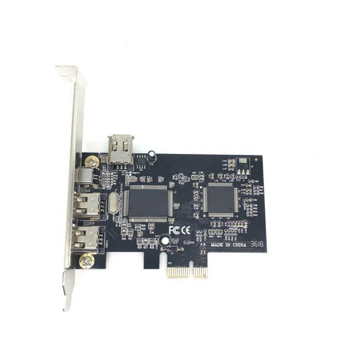 pcie-combo-4พอร์ต-3-1-1394a-1x4พิน3x6พินอะแดปเตอร์ต่อการ์ดคอนโทรลเลอร์-pci-express-to-ieee-1394สำหรับอแดปเตอร์-fjk3825ตั้งโต๊ะ-firewire