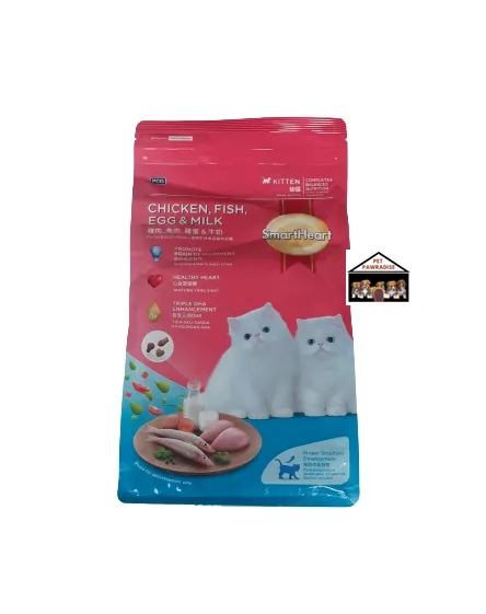 Smart Heart Cat Food Kitten (Chicken, Fish, Egg & Milk Flavor) Original ...