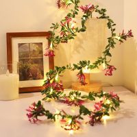 ▪❦❁ 10/20 Leds Flower String Light Garland Leaves LED Fairy Light Christmas Wedding Party Table Decor Battery/USB Vine String Light