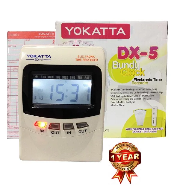 Time Attendance Recorder Bundy clock DX5 Punch Card DTR Card Machines