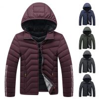 [COD] Cross-border foreign trade mens winter fleece thickened hooded cotton-padded jacket ribs pat suit coat Europe and America