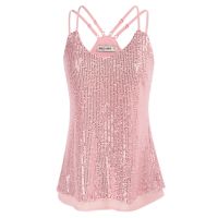 ☸✕❡ GRACE KARIN Womens Sleeveless Sparkle Shimmer Camisole Vest Sequin Tank Tops Club Party Glitters Choir Performances Costume A30