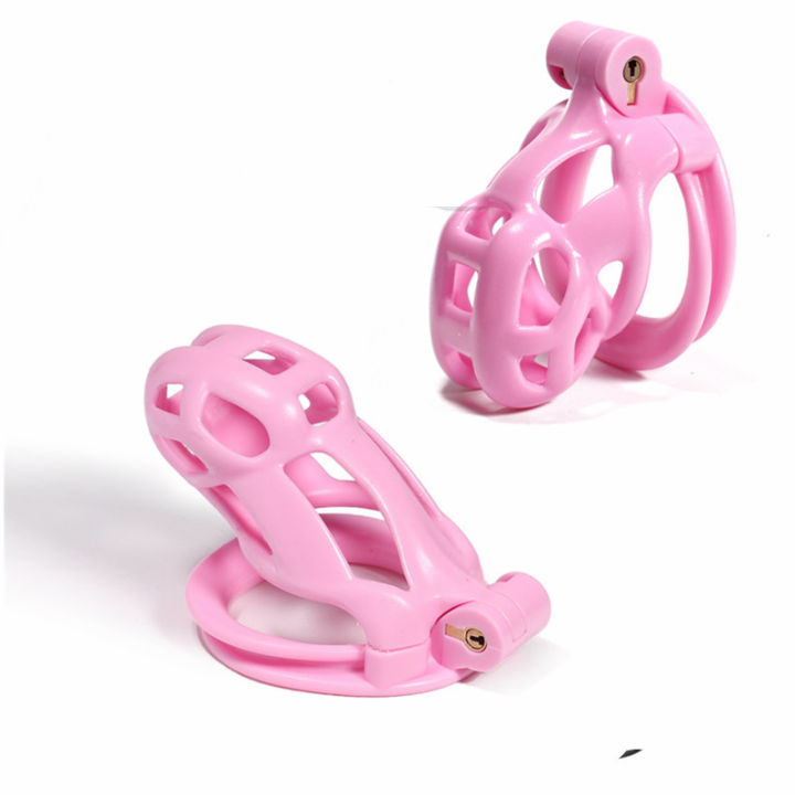 New Pink Mens Chastity Cleaner Cage Chastity Lock Same Sex Sex Toy