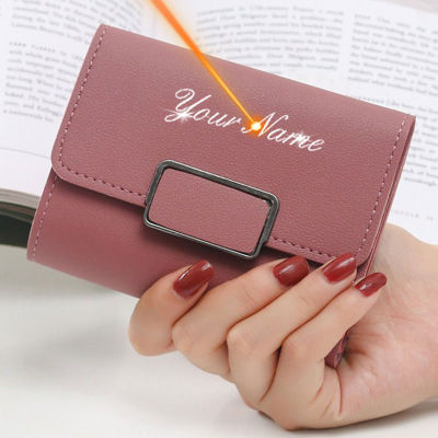 ZZOOI 2022 Short Women Wallets Free Name Customized New Fashion Cute Female Wallets High Quality PU Leather Card Holder Womens Purse