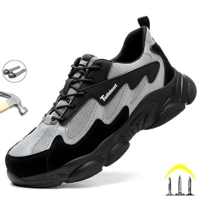 Mens Labor Protection Shoes Anti Impact Anti Puncture Labor Steel Toe Cap Lightweight Construction Site Work Shoes Safety Shoes