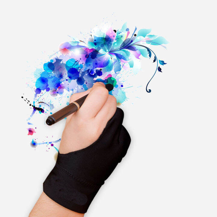 black-1-finger-anti-fouling-gloves-wacom-drawing-writing-painting-digital-tablet-glove-wholesale