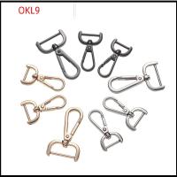 OKL9 ฮาร์ดแวร์ หัตถกรรมเครื่องหนัง แหวนแยก ปลอกคอ Carabiner Snap DIY พวงกุญแจ กุ้งก้ามกราม หัวเข็มขัด สายรัดกระเป๋า ตะขอเกี่ยวที่ถอดออกได้