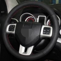 DIY Car Steering Wheel Cover Soft Black PU Artificial Leather For Dodge Grand Caravan Journey Avenger Durango