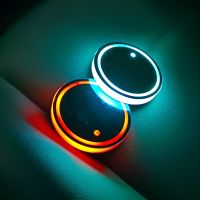 gthrrftdb 7 Colors LEDLuminous Coaster Water Cup Bottle Pad Accessories For SEAT Peugeot Citroen C-Quatre C-Triomphe Picasso C1 C2 C3 C4