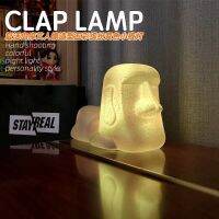 Creative Moai Stone Portrait Night Light ขาตั้งศัพท์มือถือไฟตกแต่งห้องนอนข้างเตียงบรรยากาศซิลิโคน Pat Night Light .