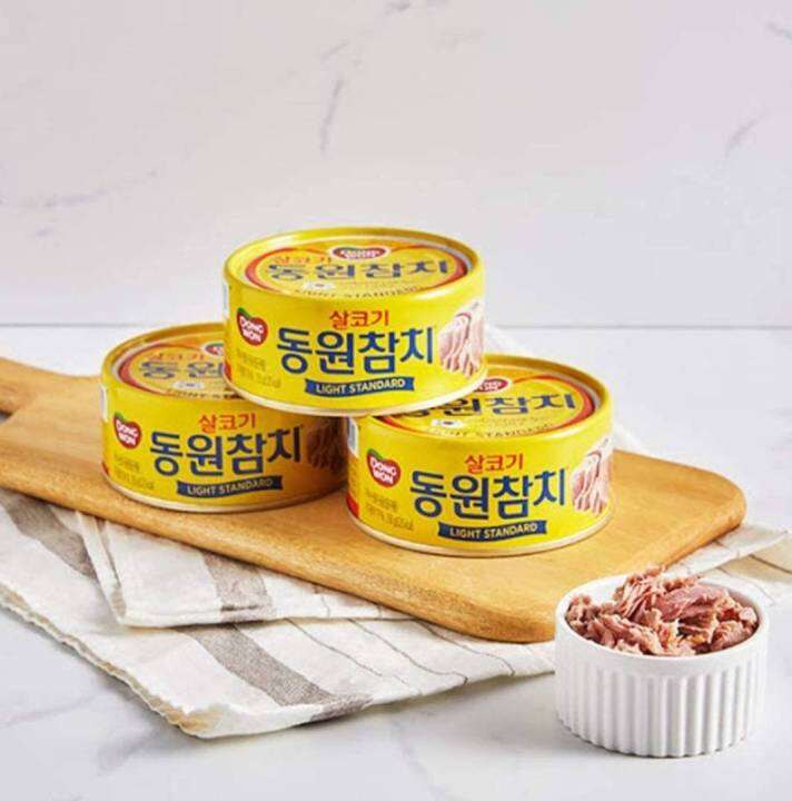 ทูน่ากระป๋องเกาหลี-สูตรไลท์-dongwon-light-standard-tuna-150g-100g