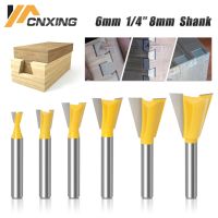 【LZ】 6mm/8mm Shank 1/4  Shank Dovetail Joint Router Bits 14 Degree Woodworking Engraving Milling Cutters For Wood Tungsten Cutter