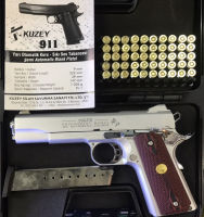 แบลงค์กัน KUZEY 1911 9 mm. P.A.K. ขนาด 5 นิ้ว ลาย 100ป๊ ด้ามG10  สำหรับถ่ายทำภาพยนตร์