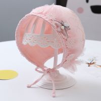 Lace Flower Baby Hat Princess Soft Cotton Infant Girl Bonnet Hat Spring Summer Solid Color Lacing Bucket Sun Cap