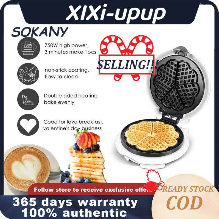 Sokany Waffle Maker 5 Waffles at Once NonStick Cooking Plates Easy To