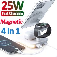 25W Wireless Chargers Stand For iPhone14 13 12 Pro Max 4 in 1 Magnetic Charging Dock Station For Airpods Pro Apple watch Charger