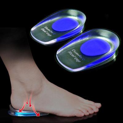 1pair Soft Silicone Gel Insoles for heel spurs pain Foot cushion Foot Massager Care Half Heel Insole Pad Height Increase Shoes Accessories