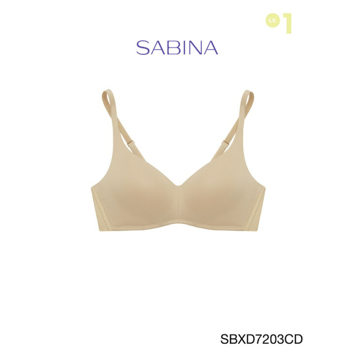 sabina-braless-เสื้อชั้นใน-invisible-wire-ไม่มีโครง-รุ่น-perfect-bra-รหัส-sbxd7203cd-สีเนื้อเข้ม