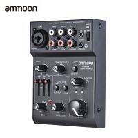 ammoon AGE03 มิกเซอร์คอนโซลดิจิตัล แบบ 5 ช่อง มีช่องเสียบ USB ในตัว สำหรับการบันทึกเสียง