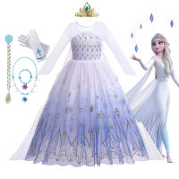 Frozen 2ชุดคอสเพลย์สำหรับสาว Anna &amp; Princess Snow Queen ชุดยาวปาร์ตี้ฮาโลวีน Carnival เสื้อผ้า Vestido...
