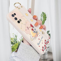 พร้อมเคสโทรศัพท์สำหรับ Realme 7 Realme 7 5G Realme 7I Realme 7 Pro พร้อมสายรัดข้อมือดาวเคราะห์ดวงจันทร์กุหลาบเคสโทรศัพท์ขอบสี่เหลี่ยมของเหลวปลอกซิลิโคนคลุมทั้งหมดเคสป้องกันกล้องกันกระแทก