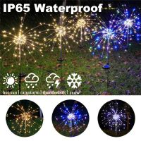 ○☃► LED Solar Power Firework Lights Garden Decoration Fairy Lights Waterproof Outdoor Dandelion Lawn Lamp for Patio Garden Decor