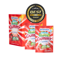 [ซอง 24g] -Biopharm Gummy Fiber ขนมวุ้นเจลาตินสำเร็จรูป ผสมไฟเบอร์ (Exp 16/03/24)