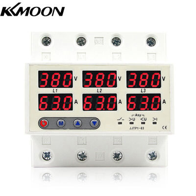 KKmoon จอแสดงผล LCD Self-Reset Protector Overvoltage Undervoltage Current Limiting Circuit Breaker Phase Lost Zeroloss Phase Sequence แรงดัน Unbalance Protector Overload Automatic Power Off Reclosure Switch