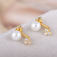 European and American Fashion Jewelry Suspended all-match earrings with diamonds and pearls