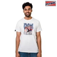 Petrol X POPEYE Mens Basic Tile Print Slim Fit Tees 13443 (White)