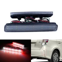 ANGRONG ไฟเบรกสะท้อนแสงกันชน LED เลนส์ใส2X ไฟท้ายสำหรับ Toyota Prius V 12-17 Scion