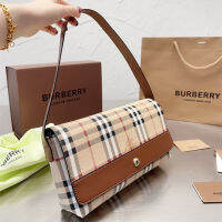 กระเป๋ากระเป๋าผ้าลายสก๊อต TOP.1Burberrys สำหรับผู้หญิงของแท้กระเป๋าถือแบบเรียบง่ายความจุสูงกระเป๋าสะพายไหล่เทรนด์นักออกแบบแบรนด์หญิง