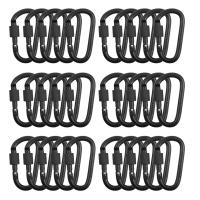 30Pcs Metal Mountaineering Buckle D Ring Spring Buckle Key Chain Hook with 7.62cm Screw Cap Travel Supplies