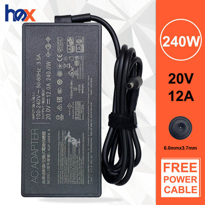 240W 6.0x3.7mm Laptop Charger Adapter For ASUS ROG 15 GX550LXS RTX2080