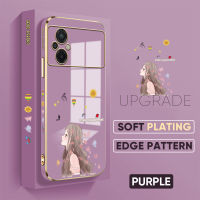 PMP เคสโทรศัพท์ Xiaomi MI POCO M5 Poco M5ปลอก Realme C33 Realme C33 Case【Free Lanyard】Cartoon Lovely Butterflies Girl Square Edge Pattern Casing Plated Phone Shell Luxury Plating Soft Phone Case