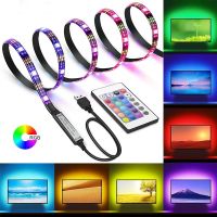 {ItalyNest shop}โคมไฟแถบไฟ LED 5ม.,โคมไฟแบบยืดหยุ่น RGB 5050พร้อมตัวควบคุม24Key นำแสงพีซีโคมไฟไฟด้านหลังทีวี