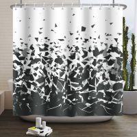 Abstract Spots Print Waterproof Shower Curtain Living Room Decor Artistic Bathroom Curtain Polyester Fabric Curtain With Hooks