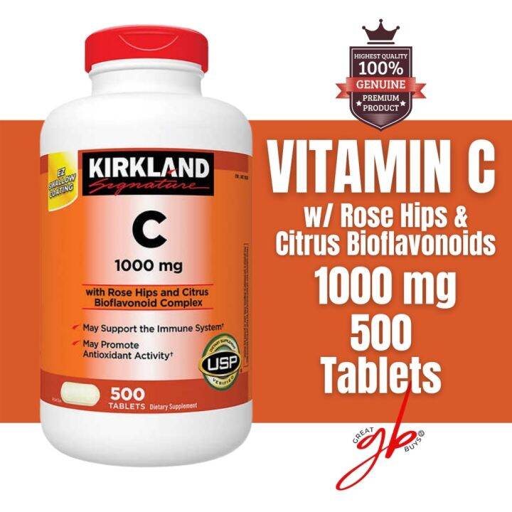 Kirkland Vitamin C 1000mg with Rosehips 500 Tablets Lazada PH