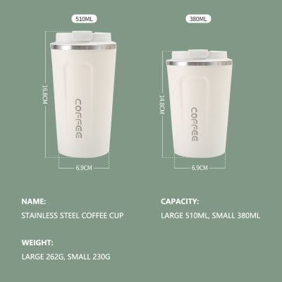 380Ml 510Ml Stainless Steel Coffee Cup Thermos Mug Leak-Proof Thermos Travel Thermal Vacuum Flask Insulated Cup Water BottleTH