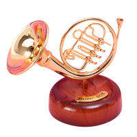 Music Box - Trumpet / French Horn / Saxophone Vintage Hand-cranked Music Box Ornament Gifts for Kids Girls