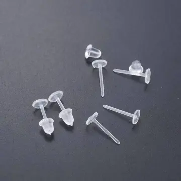 Plastic Earring Backs Replacements Comfortable Ear Nut Clear/Silver Safety  Hypoallergenic (100 Pack)