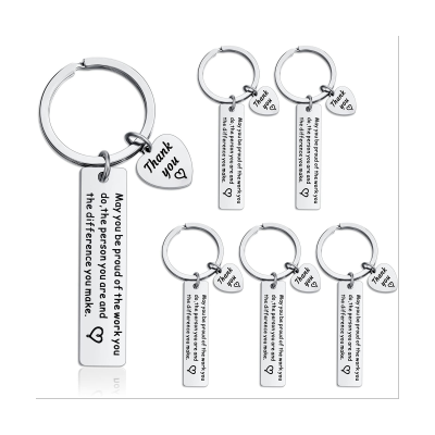 6 Pcs Thank You Gifts Keychain Appreciation Keychain Make a Difference Inspirational Gifts Coworker Leaving Gifts