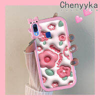 เคส Chenyyka สำหรับ VIVO Y95 Y91i Y91การ์ตูน3D ดอกไม้สีชมพูใหม่เคสเคสโทรศัพท์โปร่งใสกันกระแทกสีสันสดใสซิลิโคนที่สร้างสรรค์น่ารักเคสป้องกันเลนส์กล้องลายสัตว์ประหลาดน้อย