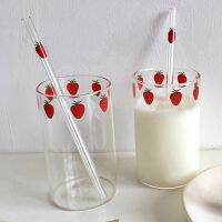 【jw】℡▥✟  300 Borosilicate Strawberry Drinking Glasses Cup with Upgrade Thickened Version