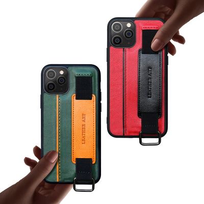 「Enjoy electronic」 Case for iPhone 14 13 12 Mini 11 Pro Max XS XR Max 8 7 6S Plus PU Leather Bracket Wristband Card Holder Full Cover Lanyard Shell