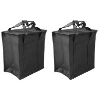 2 Pack Insulated Reusable Grocery Bag Food Delivery Bag with Dual Zipper